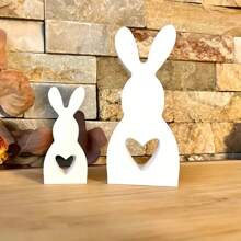 2 件复活节兔子硅胶模具适用于树脂、混凝土、蜡烛 DIY 工艺品 - 手工铸造工具 - 白色 - 查看 7