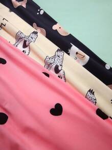 3 Pcs Set Heart Cartoon Print Pajama Pants For Women Sleepwear - Multicolor - View 5