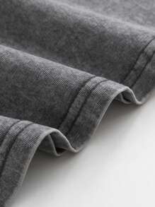 GLEC Japanese Hot Blooded Cartoon Anime, Simple And Versatile On The Streets Throughout The Four Seasons. Retro Fashion Bloody Warrior Popular Letter Pattern Printed Boutique 230g Washed Cotton T-Shirt, Suitable For Men To Wear All Year Round. High Quality Retro Fashion Brand Loose, Soft And Comfortable Gray Casual T-Shirt, Suitable For Outdoor Wear All Year Round, With A Certain Thickness. It Is Suitable For Daily Wear, Friend Gifts, And Back To School Gifts. - 灰色 - 查看 3