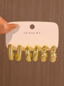 6-12pcs Elegant Fashion Personalized Casual Everyday Earring Set