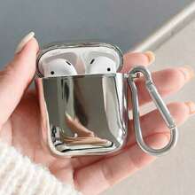 兼容 1/2 蓝牙耳机保护壳，时尚电镀 Pro 3 保护套，TPU 软壳兼容 AP 4 - 銀色 - 查看 7