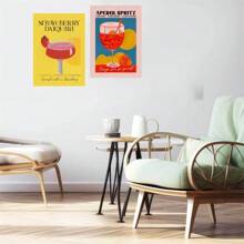 1 幅无框海报墙艺术复古卡通果汁海报和印刷饮料帆布画俱乐部酒吧商店家居装饰 - 彩色 - 查看 23