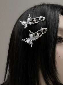 1pc Y2K Style Zinc Alloy Butterfly Alligator Clip, Suitable For Casual And Party Wear, Ins Style Hair Clips Claw Clips Hair Claws Hair Slide Hair Barrettes, School Stuff, College