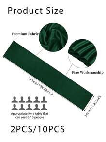 Set de 2 piezas/10 piezas Manteles de tela satinada multicolor de 30*275cm de largo, telas de alta calidad y suavidad sedosa para bodas, fiestas de cumpleaños, banquetes, graduaciones, decoración de eventos de compromiso, también se puede usar como faja para sillas o accesorio