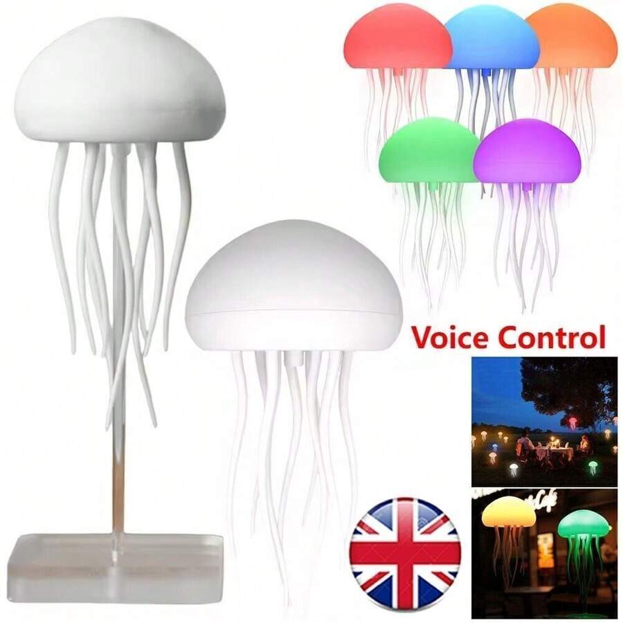 NetHong 2025 Jellyfish Hanging Light Voice Control Night Lights Atmosphere Lamp Base UK - White - View 1