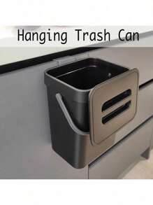 Small  Trash Can, Hanging Small Trash Can With Lid Under Sink For Kitchen,Food Waste Bin ,Mountable Garbage Can Bathroom - Black - View 11