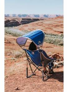 Pod Rocker Outdoor Rocking Chair With SunShade Canopy - Blue - View 10