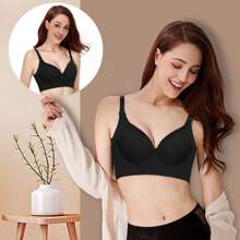Women's Push Up Bra Hide Back Fat Full Coverage Uplift Shapewear Bra For Back Fat Smoothing Bra T Shirt Bra - Black - View 2