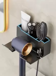 1 件壁挂式吹风机支架、储物架、免提吹风机挂架 - 浴室吹风机储物架 - 适合所有浴室类型 - 保持吹风机整洁且易于取用 - 送给房主的绝佳礼物