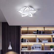 Luminaire de plafond moderne à LED avec fleurs, décoration de maison. Luminaire de plafond simple et de luxe en aluminium/fer avec lumière blanche fraîche/blanche chaude 5500-6000K/2700-3500K pour salon, chambre, chambre d'enfant, salle à manger, restaurant, café, vestiaire, bureau moderne. Luminaire décoratif d'intérieur noir et blanc