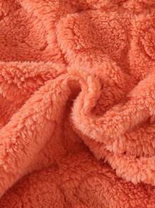 Girls' Winter New Warm Plush Love Hooded Korean Fashion Two-Piece Suit, Suitable For Outdoor Scenes. - 橘色 - 查看 9