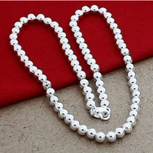 925 Silver 6MM Buddha Bead Necklace For Daily Wear And Gift Giving - White - View 4