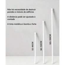 Extendable Shower Curtain Rod For Shower Room Changing Room - White - View 1