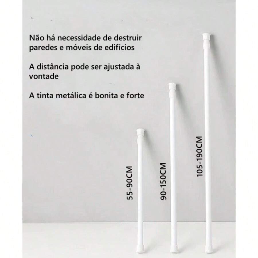 Extendable Shower Curtain Rod For Shower Room Changing Room - White - View 1