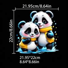 1/2/3 Pieces Giant Panda Motif Iron-On Transfer Stickers, Suitable For Washing On T-Shirts, Masks, Vests, Jackets, Hoodies, Pillows, Jeans, Backpacks, And More