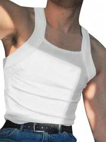 修身男士休闲无袖衬衫 - 透气、吸湿排汗、快干面料，非常适合炎热天气的户外活动 - 白色 - 查看 1