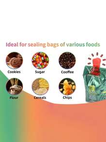 6 Pcs Food Chip Snack Bag Sealing Clips, Color Refrigerator Magnet Clips Air-Tight Clips For Home Kitchen Storage, Mini House Kit - Multicolor - View 7