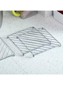 1pc Square Trivet, Heat-Resistant Kitchen Table Mat, Coaster,Kitchenware Pallet - Silver - View 5