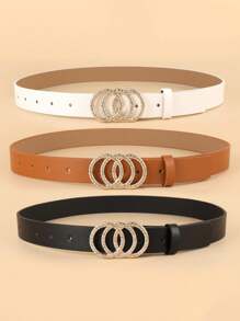 3PCS Simple Cute Fashionable New Girls' Belt Decoration Suitable For Jeans Dresses Parties Vacations Dates Exquisite Birthday Gifts - Multicolor - View 2