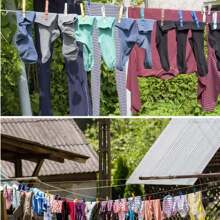 10m/20m Thickened Nylon Rope With Steel Wire Core, Clothesline For Drying Clothes, Hanging Quilts, Tying On Balcony, Multi-Purpose No-Drill - White - View 3