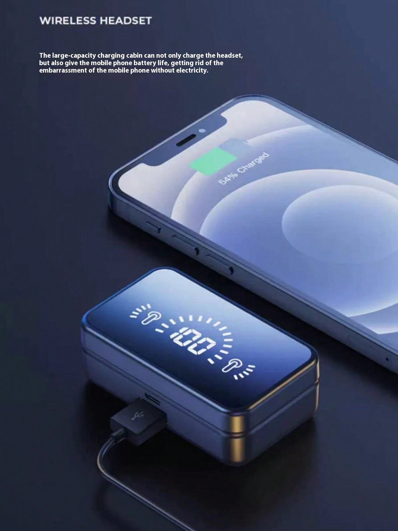 WoSD سماعات أذن لاسلكية، سماعات رأس شبه داخل الأذن...