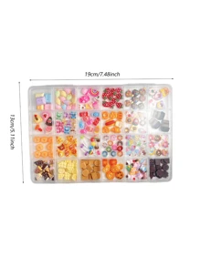 1box Random Mixed ABS Simulation Food Play Cute Cookie Nail Charms Y2K Bread Cake Fruit Chocolate Cookie Ice Cream Coffee Candy Nail Art Decorations Accessories DIY - 彩色 - 查看 7
