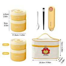 Portable 304 Stainless Steel Thermal Lunch Box With Cutlery&Lunch Bag, Cute Capybara Pattern Leak Proof Bento Box, Microwave Safe&Hot Water Heating, Insulated Anti Scalding Lunch Container, Reusable Fruit Salad Food Storage Container, Suitable For Student And Adult Use In School, Office, Outdoor Camping, Picnic, Travel