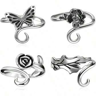 Adjustable Knitting Crochet Loop Ring Silver Knitting Ring Tension Rings For Crocheting Crochet Ring For Finger Hand Knitting Supplies For Crochet Work For Women