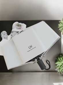 Mini paraguas de bolsillo ligero a prueba de viento, duradera, Plegable, portátil, protector solar - Negro - Ver 5