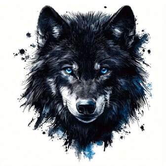 1/2/4 件大胆声明，黑狼头热转印贴片 - 可洗可熨贴花，适用于 T 恤、连帽衫、牛仔裤和枕头