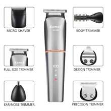 Kemei KM-5898 Men's Electric Shaver, With LCD Display, 11-In-1 Professional Grooming Kit, Cordless Grooming Set, Turbo Boost High-Speed Precision Blades, Washable Grooming Tool, Gift For Men - Multicolor - View 6