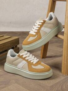 Men's Light Brown Classic Fashion Breathable Business Casual Commuter Walking Shoes, Thick Sole Increase Height Versatile Dress Shoes For Holiday Party Gift - Multicolor - View 6