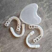 4Pcs Heart Shaped Boxed Teeth Decor Upper And Lower Teeth White Tooth Models Perfect Smile - 白色 - 查看 5
