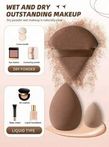 34pcs Makeup Brush Set, Including: 20pcs Makeup Brush, 3pcs Water Drop Makeup Sponge, 3pcs Triangle Powder Puff, 6pcs Mini Water Drop Makeup Sponge, 1pc Makeup Bag, 1pc Cleaning Tool, Makeup Brush Set, Mixed Makeup And Beauty Tools, Soft Bristles, Advanced Synthetic Red Powder Brush, Basic Makeup Brush