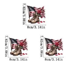 1/2/3 Pcs Anniversary Theme Heat Transfer Patches, Plastic, Washable & Ironable, Cartoon Soldier Boot & Rose Flag Design, Suitable For DIY T-Shirts, Hoodies, Jeans, Backpacks, Tote Bags, Pillows, Retro Baseball Caps, Patriotic Decoration