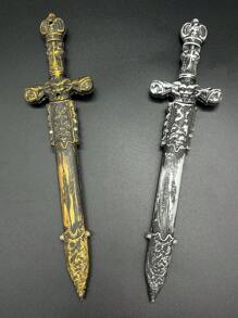 1pc Prop Replica Plastic Toy Sword For Stage Performance, Knight Sword, Caribbean Pirates Costume Accessory Halloween - Multicolor - View 5