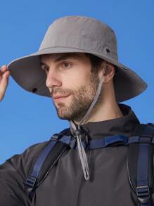 男士防水太阳帽宽边可折叠户外网眼钓鱼渔夫帽 UPF 50+ 防紫外线钓鱼徒步海滩花园 - 彩色 - 查看 11