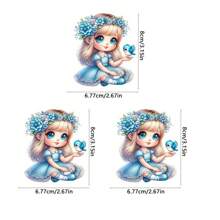 1 件/2 件/3 件熨烫贴纸和补丁，适用于小女孩和动物 - 熨烫贴花、热转印、T 恤、牛仔裤、背包、枕头、连帽衫、帆布袋、服装定制 DIY - 彩色 - 查看 5