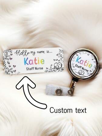 1pc Customized Acrylic Nameplate Badge - Nurse Badge, Doctor Badge, Student Badge, Midwife Badge, Hospital Name Badge, Magnetic Or Pinback - Graduation Gift