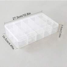 1pc 15-Compartment Washi Tape Organizer,Adjustable Compartment Grid Slot Storage Box,Clear Organizer Container Storage Box With Adjustable Dividers,Removable Clear Jewelry Divider Storage Box,For Art Supplies, Jewelry, Beads, Stationery, Stickers, And Tape,Back To School Supplies