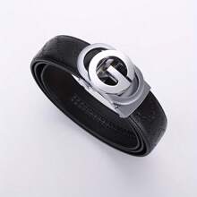 Men's Fashion Belt Famous Brand Men Genuine Leather Belts Designers High Quality Belts For Men Luxury Business Fashion Work Jeans Dress Belt - 銀色 - 查看 1