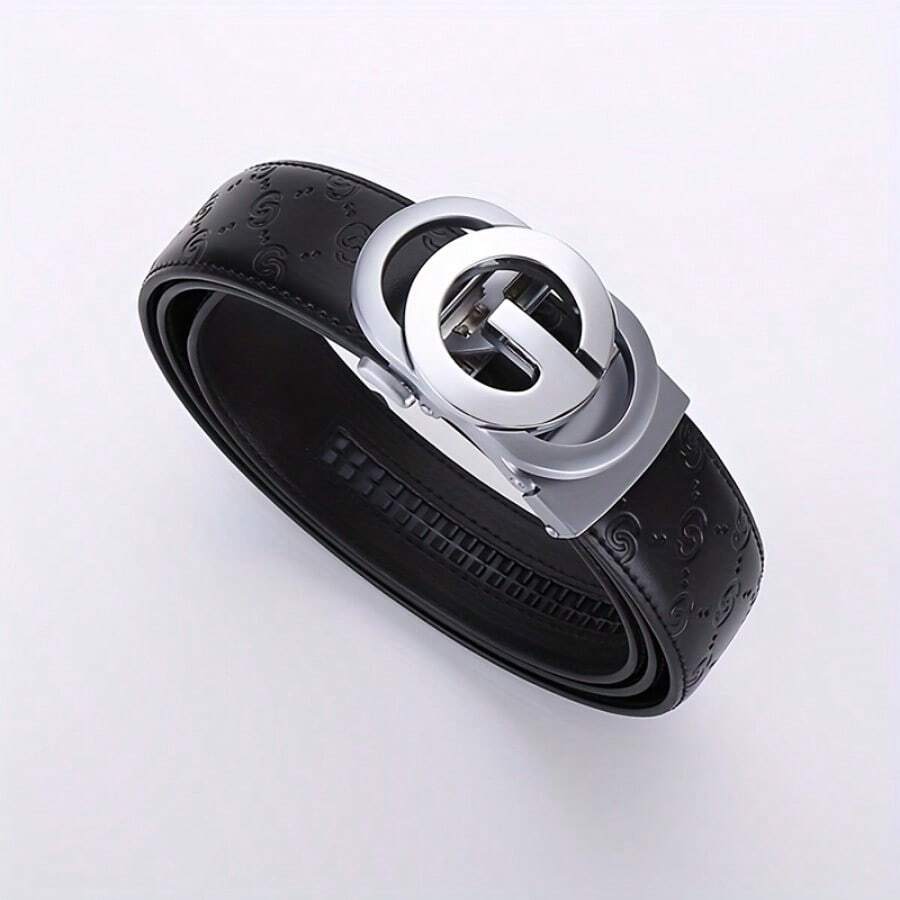 Men's Fashion Belt Famous Brand Men Genuine Leather Belts Designers High Quality Belts For Men Luxury Business Fashion Work Jeans Dress Belt - 銀色 - 查看 1