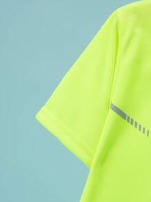 2pcs/Set Teen Boy Sport Suit, Casual Short Sleeve T-Shirt Top And Running Shorts Set - Multicolor - View 5