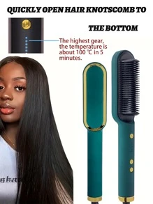 Máy uốn tóc và hỗ trợ tóc đa năng 2 trong 1, sử dụng cả ướt và khô, công nghệ gốm, phích cắm 110V của Hoa Kỳ, lược tạo kiểu tăng dần nhiều nhiệt độ, quà tặng cho nữ, quà tặng Ngày của Mẹ - Xem 1