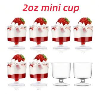 10 à 50 pièces Coupes à dessert mini de 2 oz ou 5 oz, verres transparents, coupes à dessert mini pour gâteau glacé, verrines à amuse-bouche, coupes à mousse, moules à gâteau pour fêtes, mariages, dégustation d'anniversaire