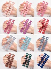 48/96/128/192片装多巴胺美甲贴纸套装，包含粉色、黑色、白色、红色、蓝色、绿色等多种颜色，闪光美甲贴纸，DIY全套美甲贴纸，按压式美甲贴纸，渐变闪光美甲贴纸，持久耐用，适合日常、圣诞节、新年、派对等场合，快速轻松地打造美丽惊艳的美甲造型。（注意：本产品不适用于UV固化） - 彩色 - 查看 14