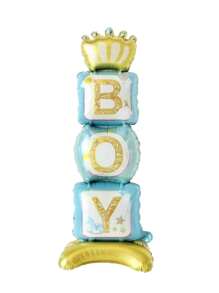 Blue Standing Crown Base Gender Reveal Balloon, 1st Birthday Party Decoration Balloons