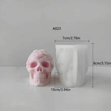 Multifunctional Skull Shaped Silicone Candle Mold - White - View 3
