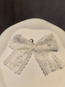 1双网红芭蕾鞋花高端配饰蕾丝白色蝴蝶结鞋带装饰扣适合运动鞋和皮鞋 - 白色 - 查看 4