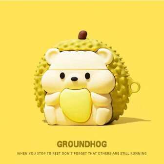 1pc Cute Penguin, Durian, Hamster & Cookie Bear Silicone Earphone Case, Shockproof Compatible With Apple 1/2/3, Pro/Pro2, New 4